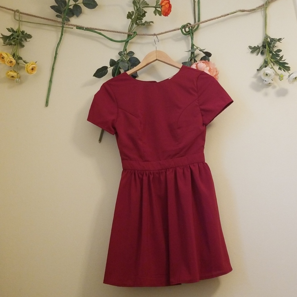 Chiffon Open Back Skater Dress